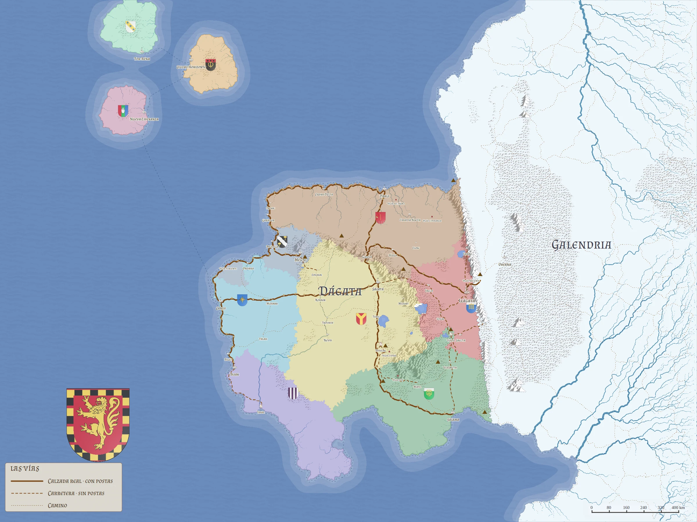 El reparto: siete ducados, tres islas y el relieve debajo, que es lo que decide cuánto se tarda.